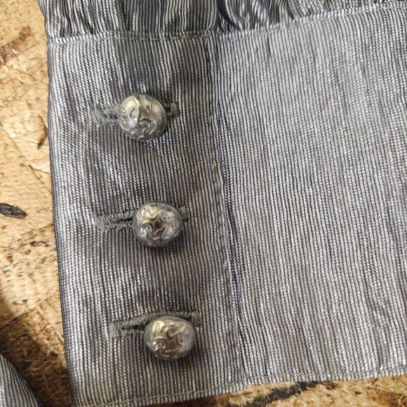 3/$25 Tuxedo Blouse - silver - Picture 5 of 8